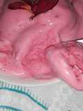 Helado con pocos ingredientes sabor fresa😍