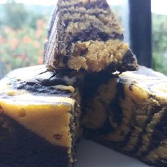 A picture of Mango choco marble cake.