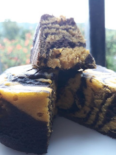 A picture of Mango choco marble cake.