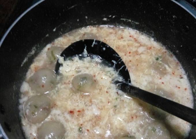 Cara Gampang Menyiapkan Bacil isi Daging dengan Kuah Telor Serabut yang Enak Banget