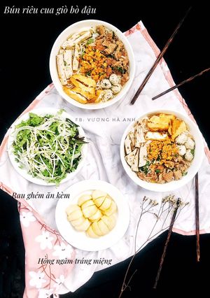 Hình của món Bún riêu cua.