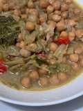 Cigrons al curry i col, en olla rápida
