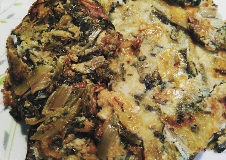 Frittata con foglie di cicoria