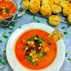 A picture of Vegetable Tortilla Soup.