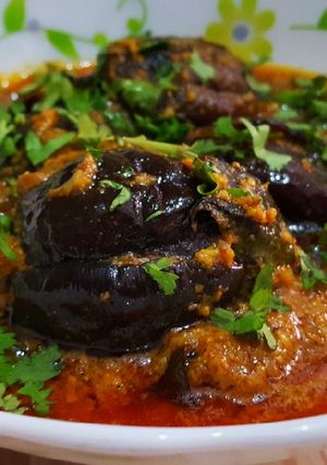A picture of Bharwa baigan.