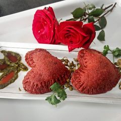A picture of Heart Shaped Moong Sprouts Kachoris.