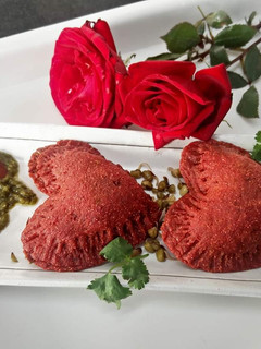 A picture of Heart Shaped Moong Sprouts Kachoris.