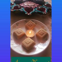 A picture of Kaju katli chocolates.