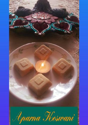 A picture of Kaju katli chocolates.