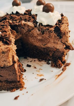 A picture of Double Chocolate Mousse Cake 🍫.