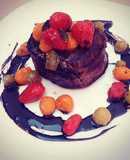 Carne,Filete (caña) con tomate cherry y salsa de reduccion