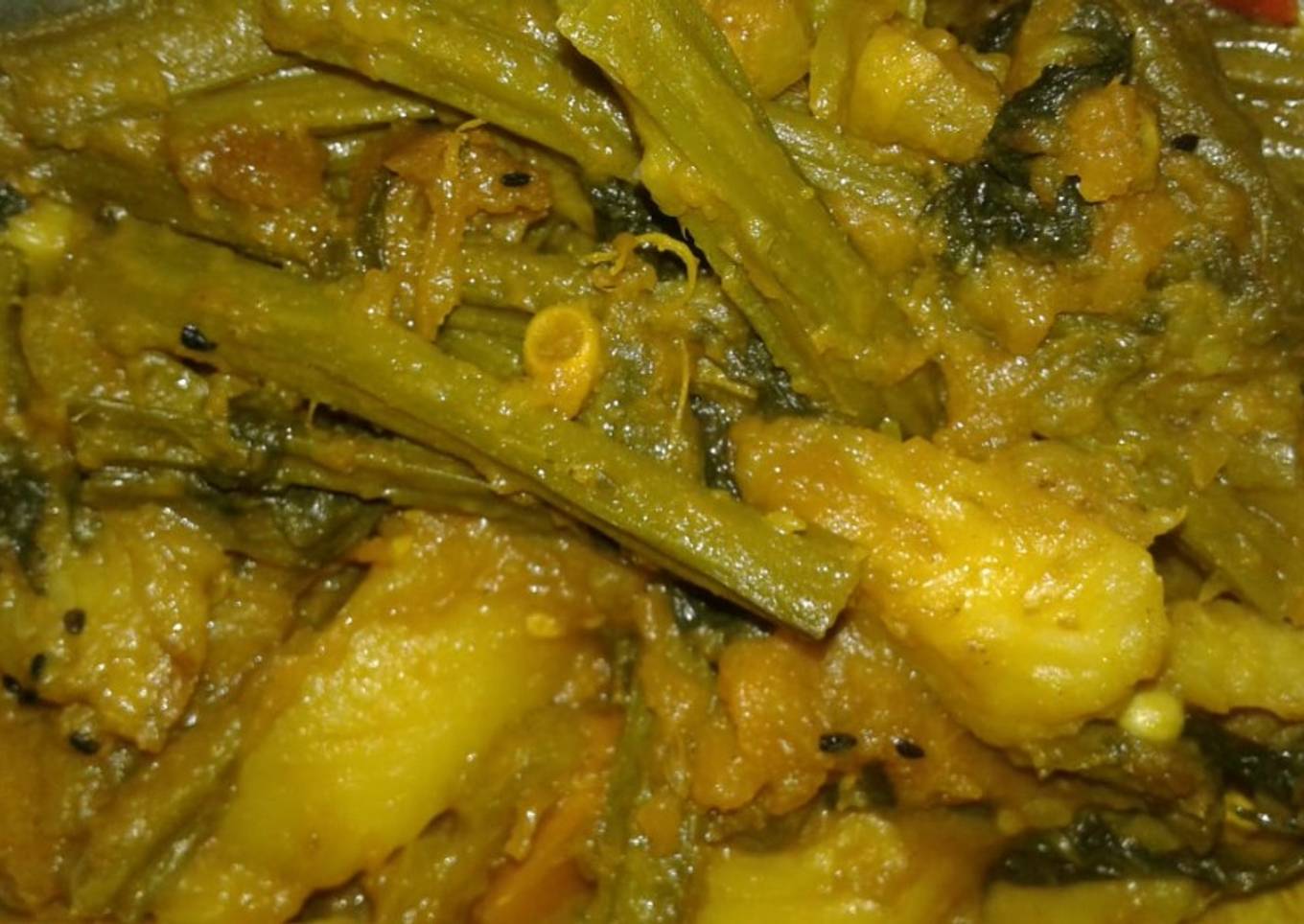 Malabar spinach stir fry