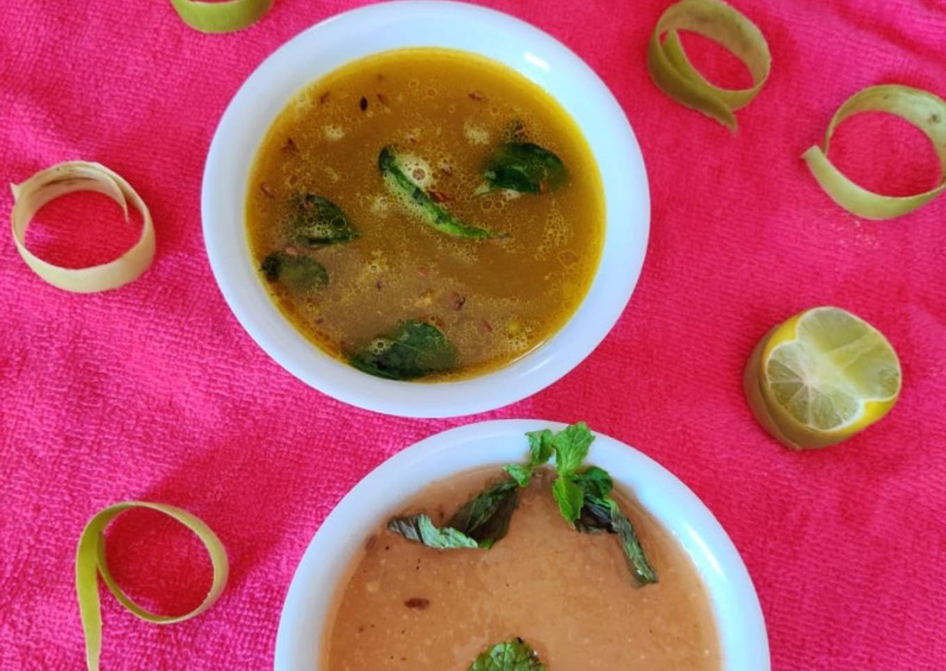 2 types of soup Moong dal and lauki soup