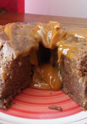 Una foto de Mugcake de plátano y chocolate