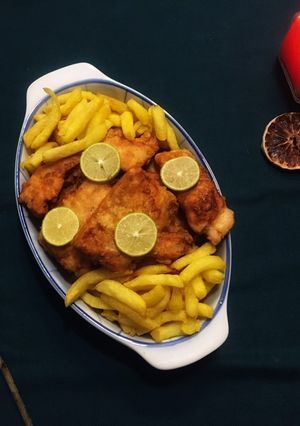 عکسی از دستور فیش اند چیپس به روش انگلیسی
