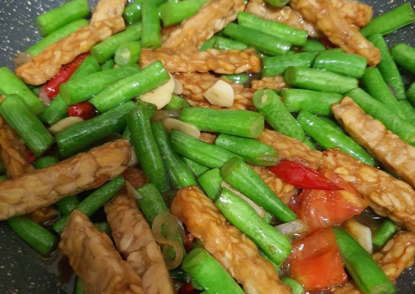 Tumis buncis tempe