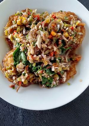 Foto resep Tumis telur ceplok teri kemangi