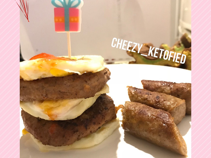 Standar Bagaimana cara bikin Keto-Patty burger &amp;amp; sosis yang spesial