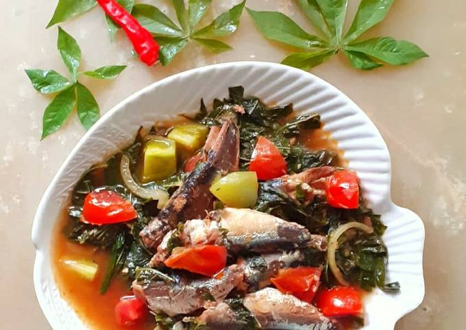 Sarden Campur Daun Singkong