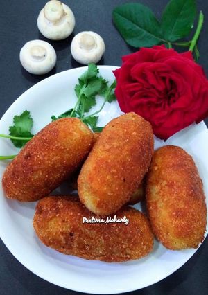 A picture of Mushroom Stuffed Bread Roll.