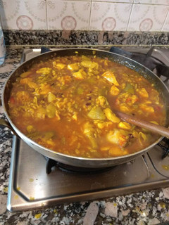 Una foto de Arroz caldoso con pollo