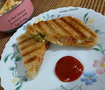 Fast Cooking Methods Grilled Cheese Sandwich with Egg  Vegetables Yummy