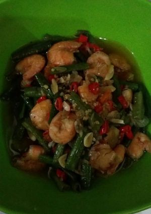 Foto resep Tumis kacang panjang+udang