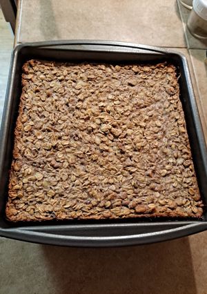A picture of Banana Bread Baked Oatmeal.