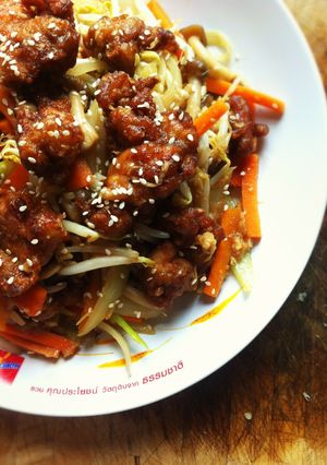 รูปของ ไก่ทอดผัดขิงอ่อน
