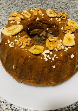 Una foto de Budín de Banana con avena, nueces y pasas