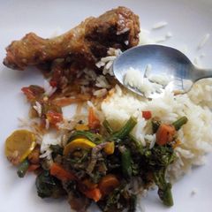 A picture of Chicken rice and veggies#4 weeks challenge.