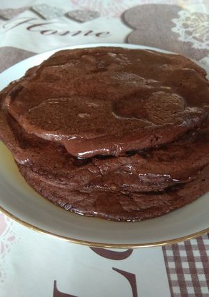 Una foto de Tortitas americanas Veganas de cacao