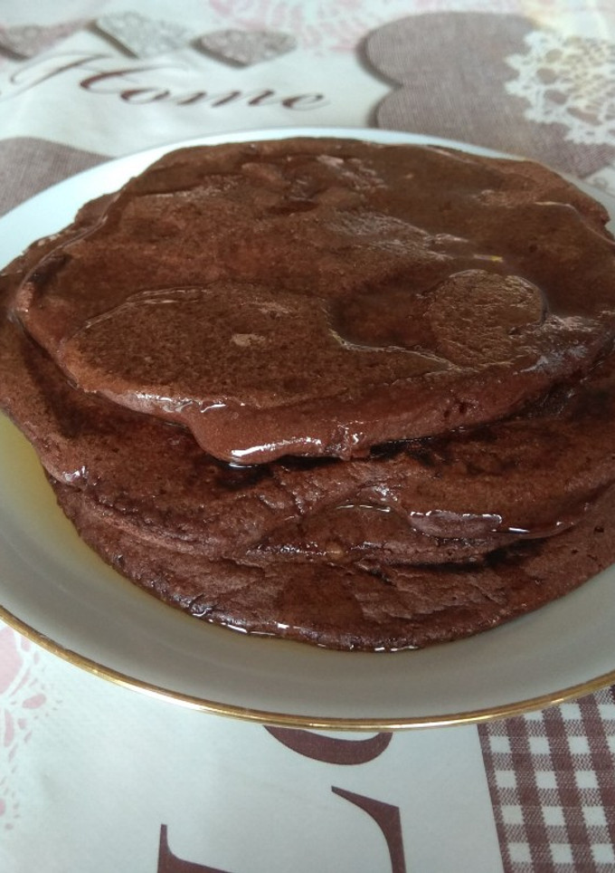 Una foto de Tortitas americanas Veganas de cacao