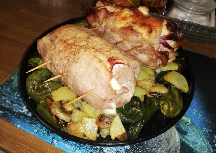 Lomo de cerdo relleno de beicon y queso
