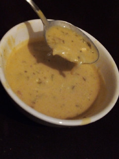 A picture of Creamy curry noodle soup, extra hot.