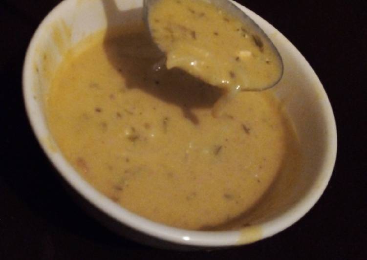 Creamy curry noodle soup, extra hot Creamy curry noodle soup, extra hot