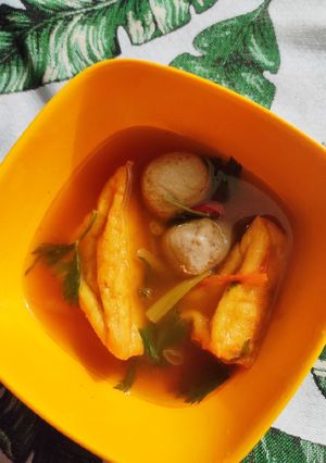 Foto resep Bakso Tahu Kuah asam pedas