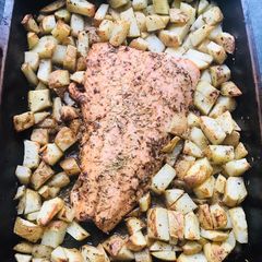 A picture of Salmon dish in 20 minutes.
