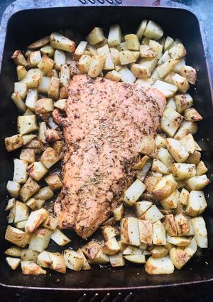 A picture of Salmon dish in 20 minutes.