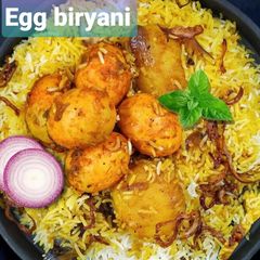 A picture of Egg biryani in bengali style.