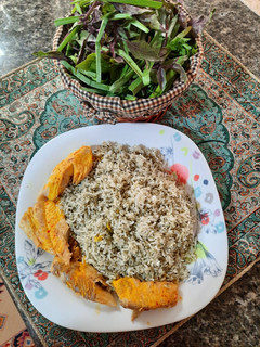 عکسی از دستور سبزی پلو با ماهی