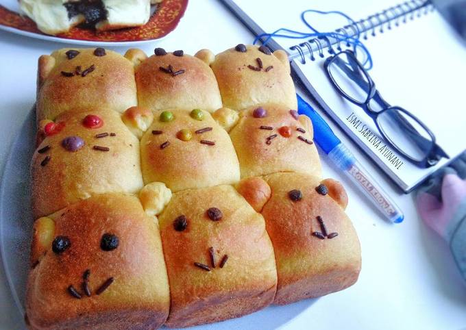 Resep Roti Sobek dibentuk beruang dan meong buat azka & abiyan oleh ...