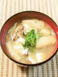 Maitake Mushroom, Tofu, and Fried Tofu Miso Soup