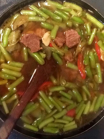 Langkah Gampang Menyiapkan Resep Asem - asem daging sapi dan buncis Anti Ribet, Enak