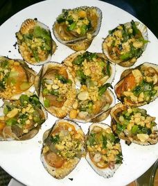 sò lông nướng mỡ hành