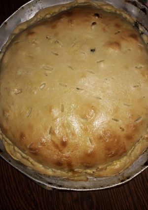 Una foto de Tarta de acelga y pollo..🧡
