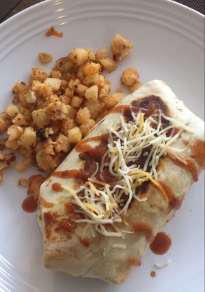 A picture of Breakfast Burrito with Chorizo, Egg, & Potatoes.