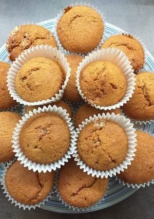 Almás-diós muffin lekvárral recept fotója