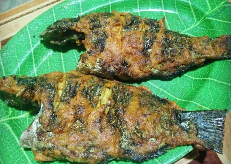 Ikan mujair bakar pedas