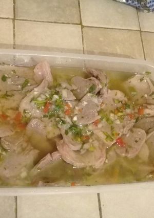 Una foto de Lengua a la vinagreta